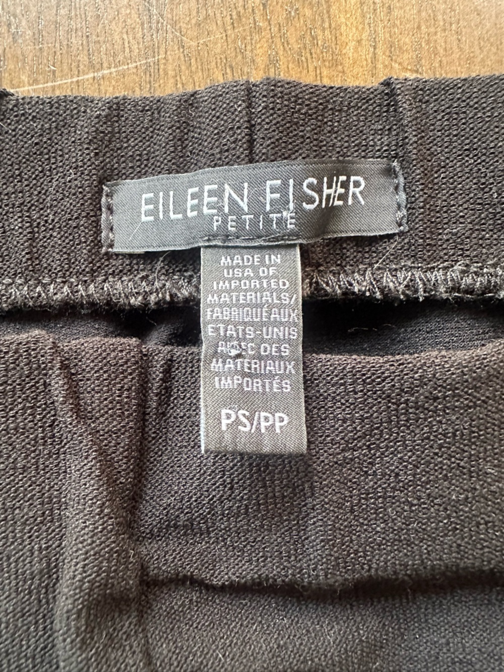 Eileen Fisher Elastic Waist Black Pants Petite PS/PP - Picture 2 of 6